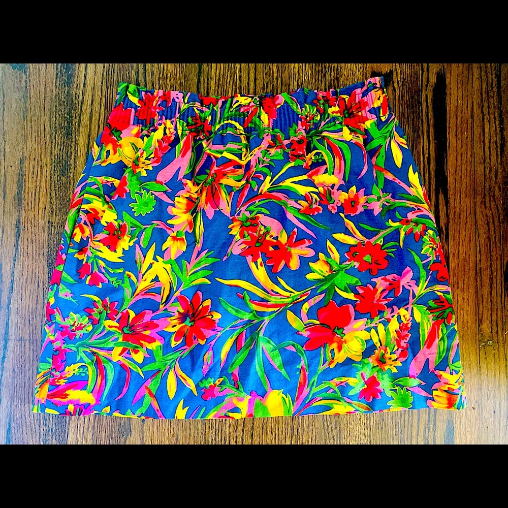 Linen-Cotton City Skirt from J Crew. Lightly worn. Gorgeous floral print.